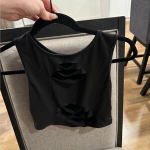 Cropped distressed tank top